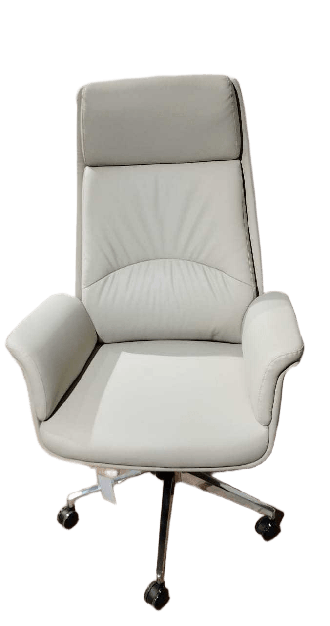 Office Chair Beige-Dabaisha 05 Pu Leather, Aluminum Base 76x126x65