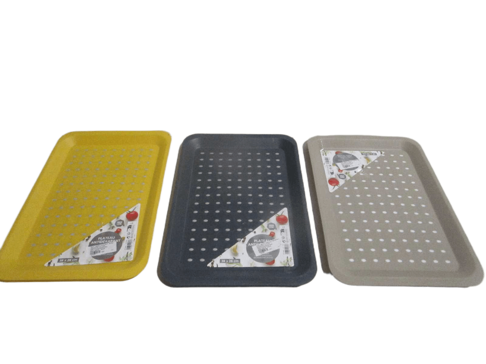 Tray Liberty Non-Slip 26x38cm 3 Assorted Colors Grey/Taupe/Mustard