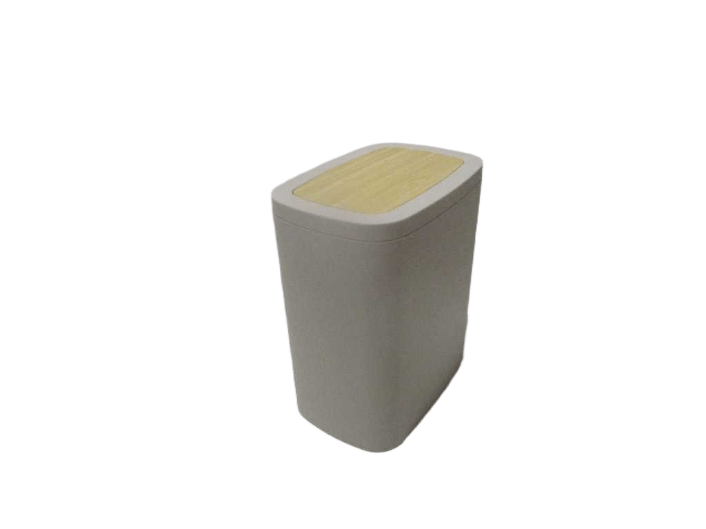 Dustbin Abs Rubber+ Pvc Facon Bambou 5l - Beige