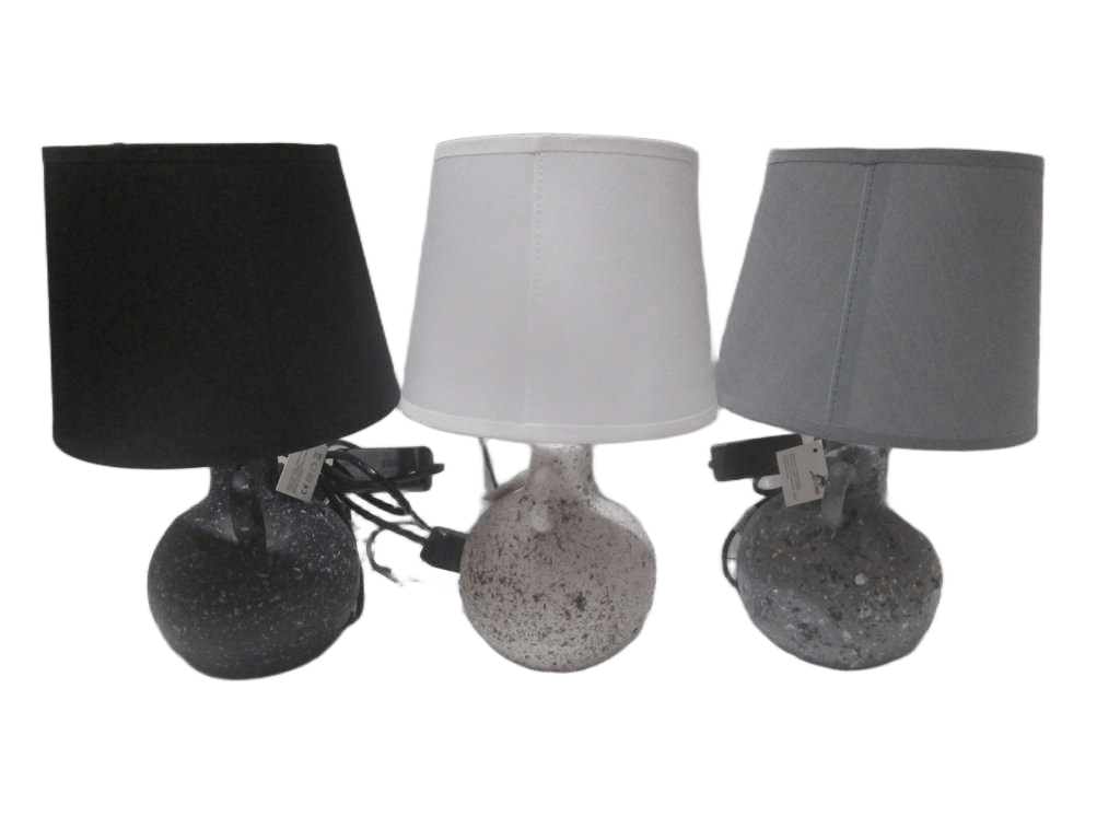Table Lamp Ceramic Base Tc Fabric Shade E14 White Box With Sticker Moq:1000pcs White Shade Grey Shade Black Shade Ass 13x13x30