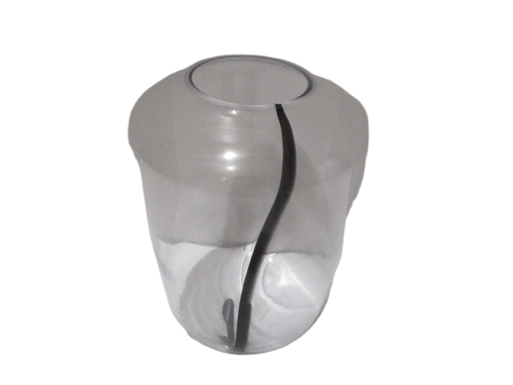 Vase Glass Black Stripes On Body Clear And Black 11*30