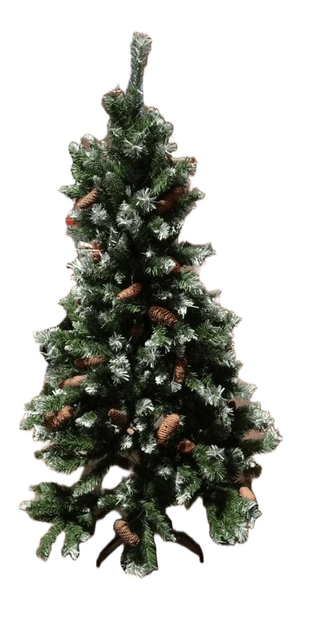 Christmas Tree-755 Leaves+40 Pinecones Metal Green Leg Brown Box Green 150cm