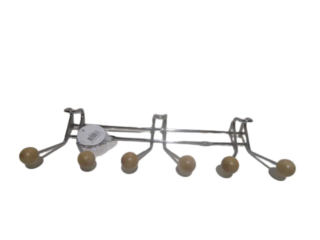 Wardrobe Hanger Chrome Iron+wood 42.5x12x7 Cm