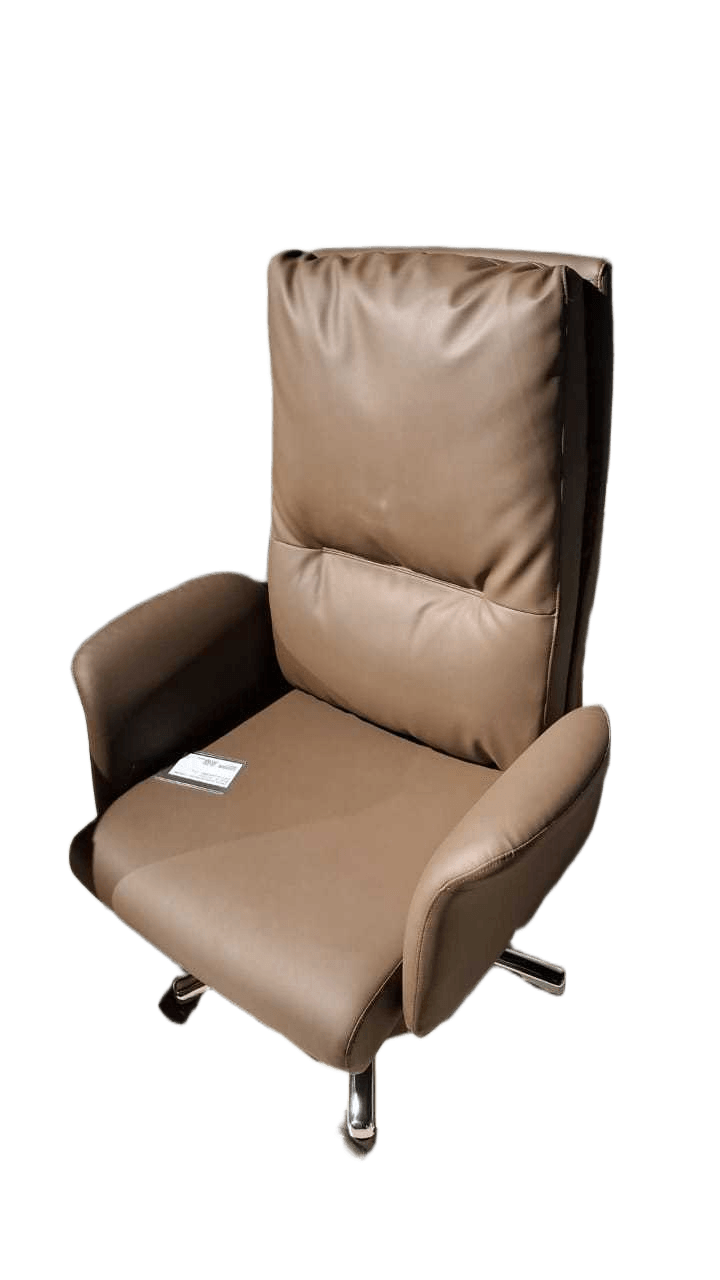 Swivel Chair Brown Pu + Chrome Base -20 72x113x72