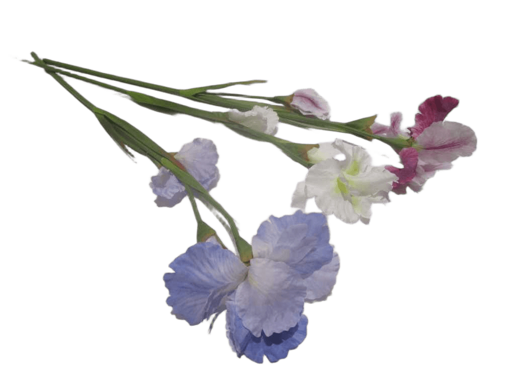 Artificial Flower 78cm Single Iris X 3 Heads 3 Ass. Purple 23-8pcs Pink 19-8pcs White 4-8pcs 98*54*68cm