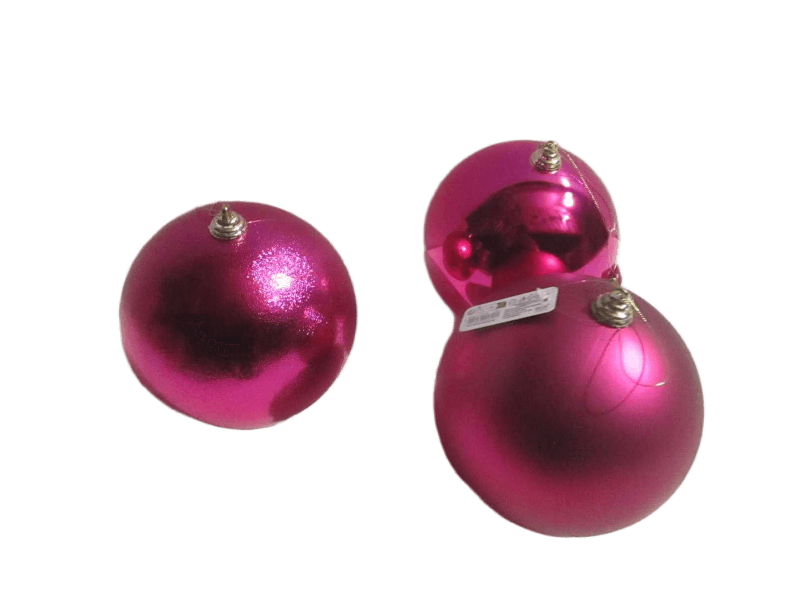 Ball Xmas 180mm Fuchsia 3ass