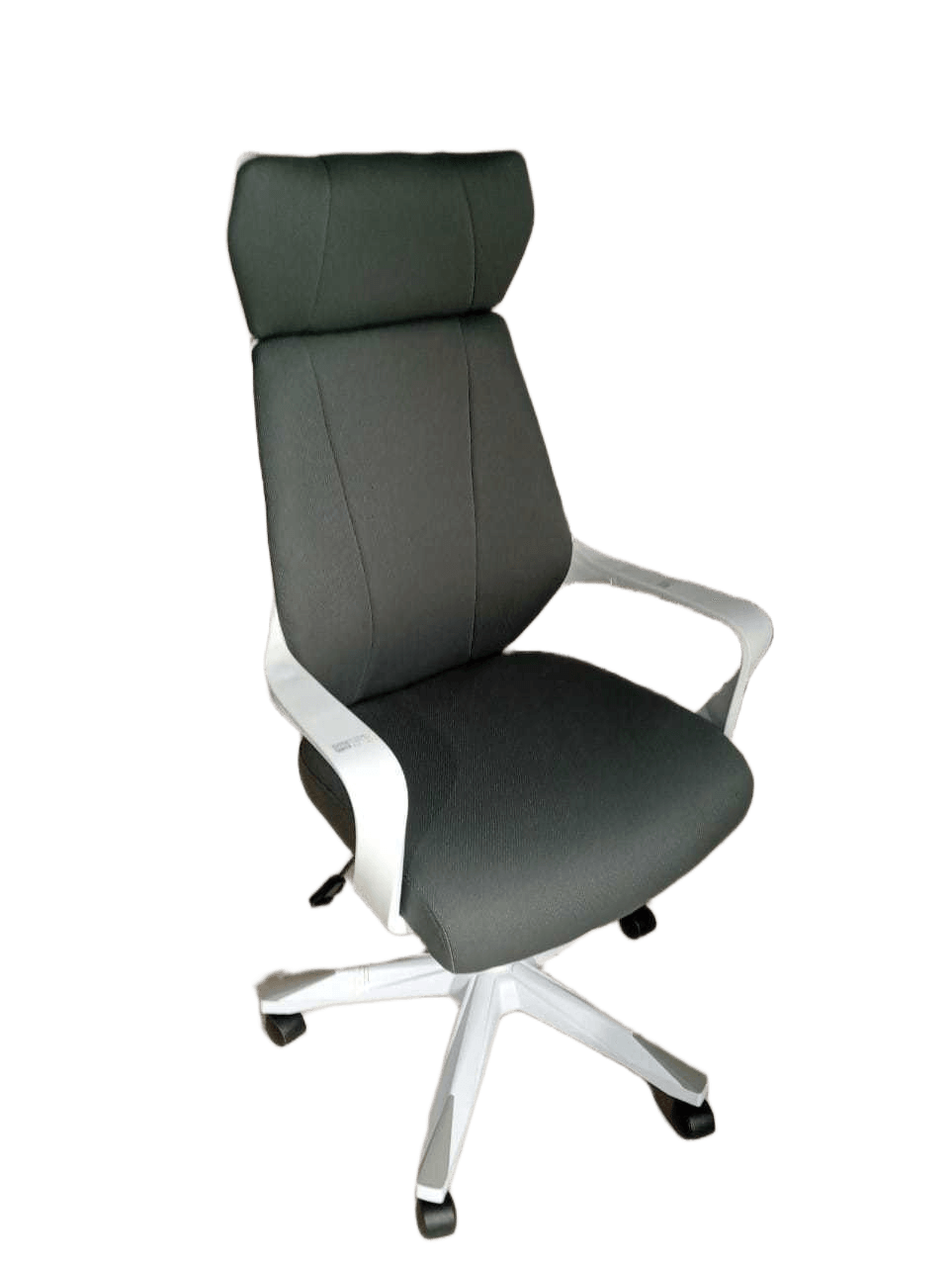 High Back Office Chair Grey - White Frame