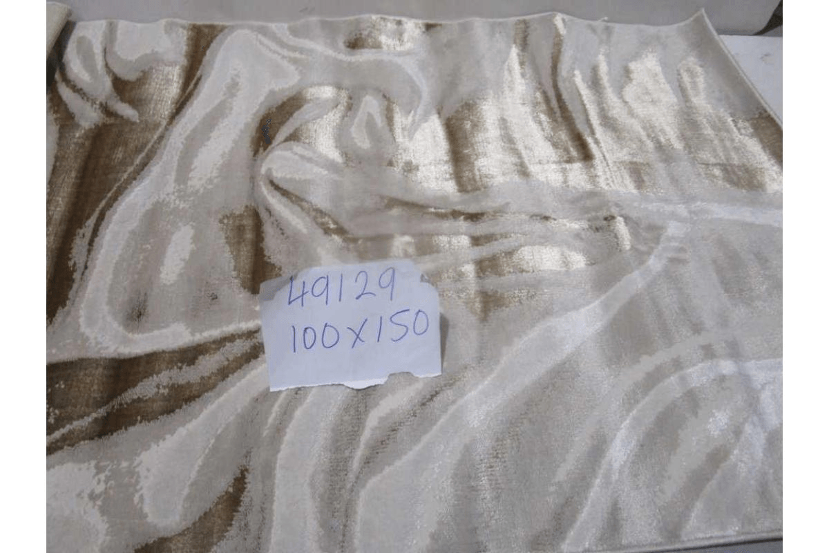 Carpet 100x150 Shiny Shrink Polyester + Pp 2,200 Gsm 604,000 Pts 8mm Pile Hight Cream/Beige
