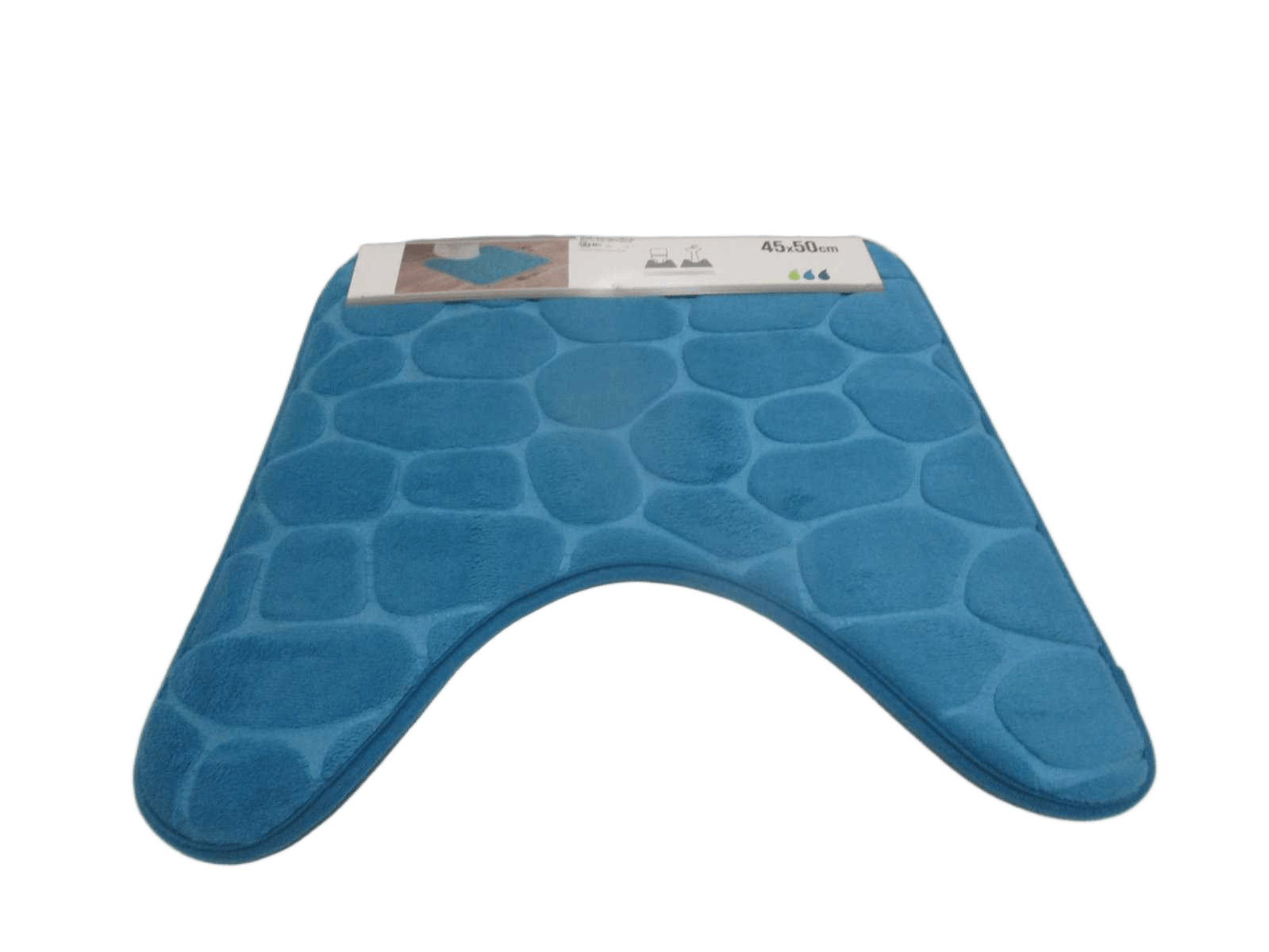 Bathmat Microfiber Toilet Mat Memory Foam Pebble 45x50 Cm - Peacock Blue