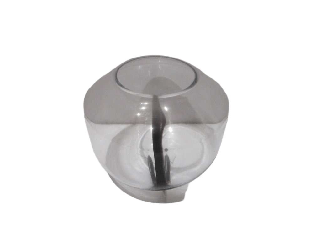 Vase Glass Black Stripes On Body Clear And Black 10*14.5