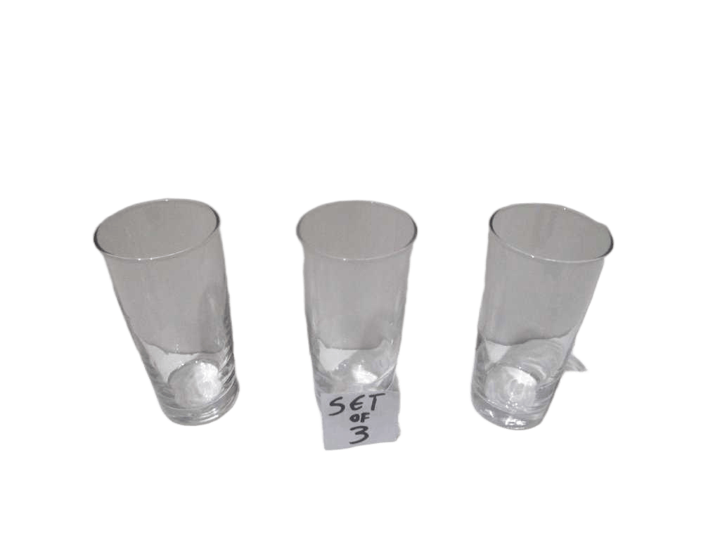 Tumbler Set Of 3 Brown Box Clear H155x75 425ml