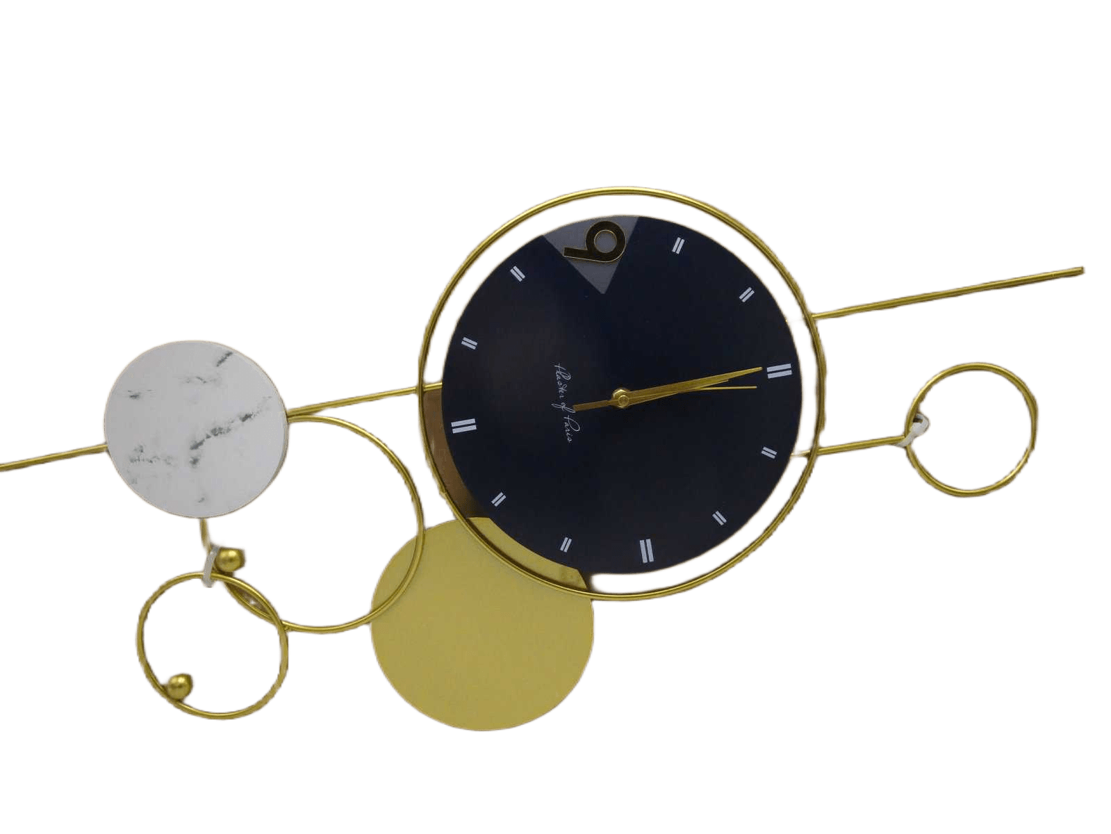Clock Wallgold+dark Blue+white 38*78cm