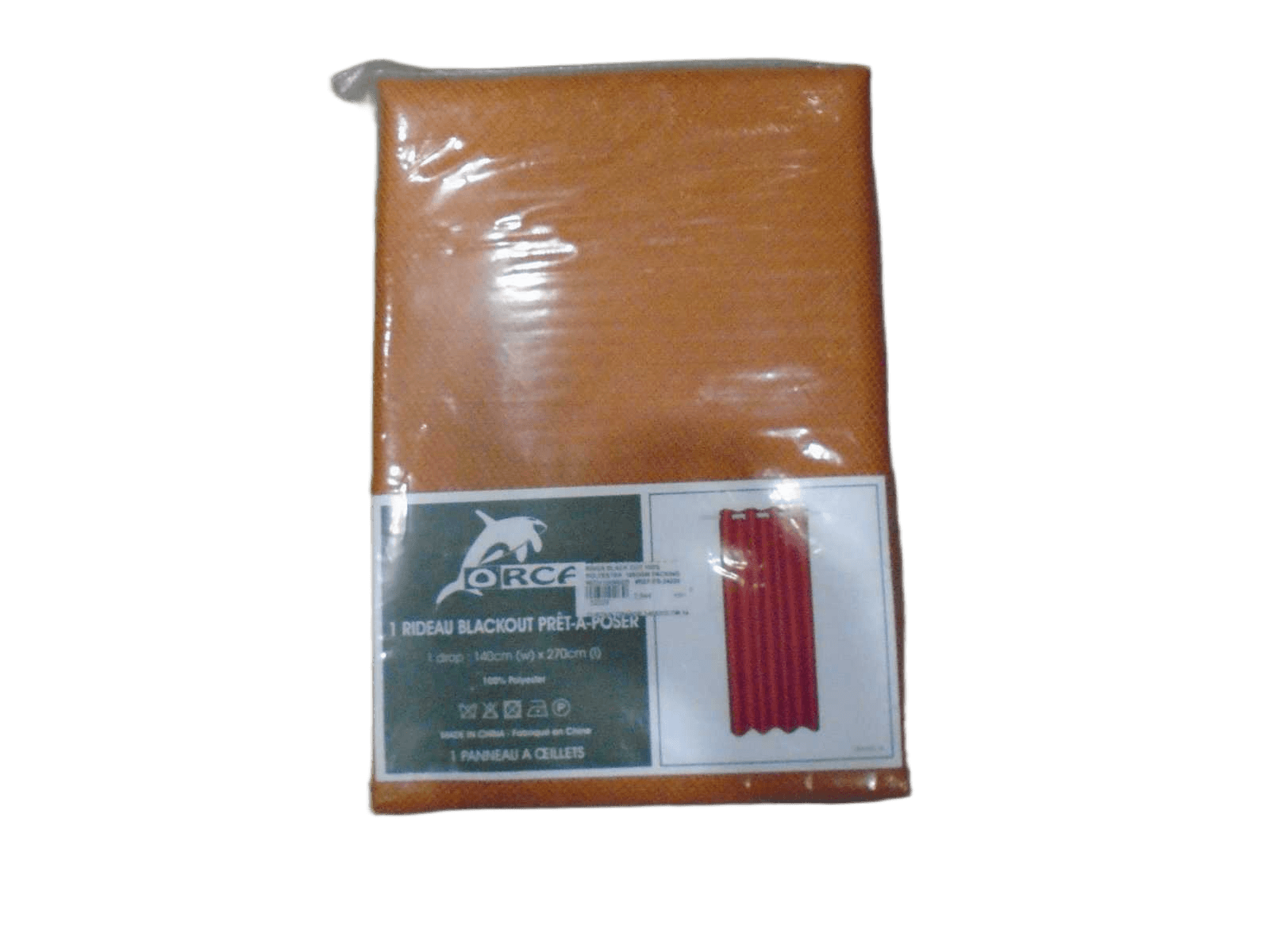 Curtain Orange 140x270 Cm 14 Rings Black Out 100% Polyester 188gsm Packing With Hanger