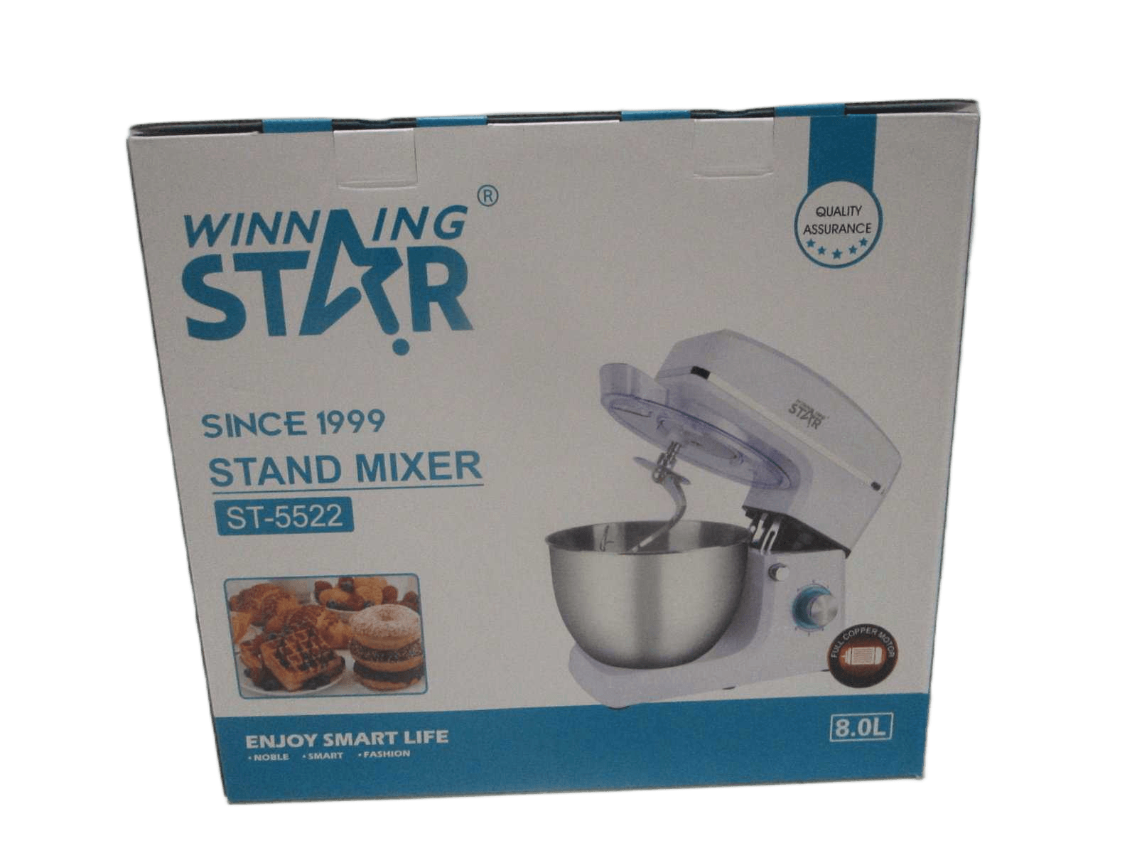 Stand Mixer Voltage: Ac220-240v,50/60hz Output:1500w Copper Motor:8830 Capacity:8l Copper Wire Material:304 Stainless Steel Size:37*37*19cm White Size:37*37*19cm