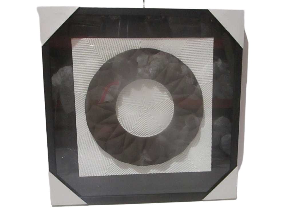 Tableau Black Wood Frame, Leather Back Black Frame 80x80