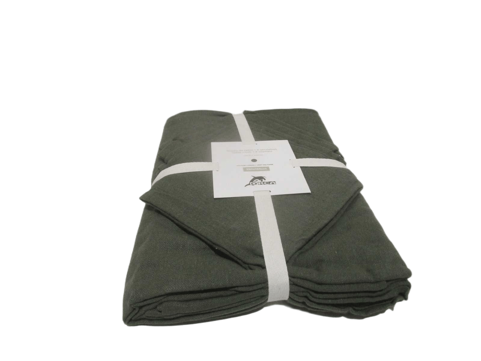 Table Cloth 250x150 + 6 Napkins 185 Gsm 90% Cotton 10% Polymix Herringbone Weave - Packing Ribbon Insert Card + Polibag 1cl=