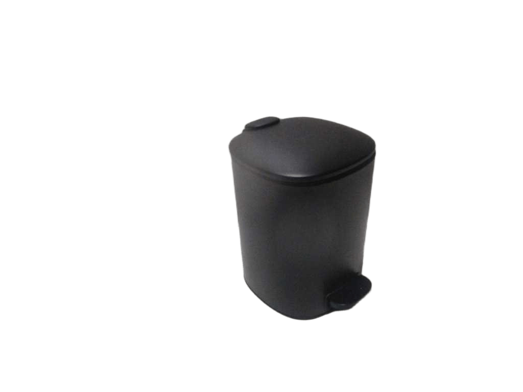 Dustbin Metal Carree 5l Frein De Chute A Pedale - Black