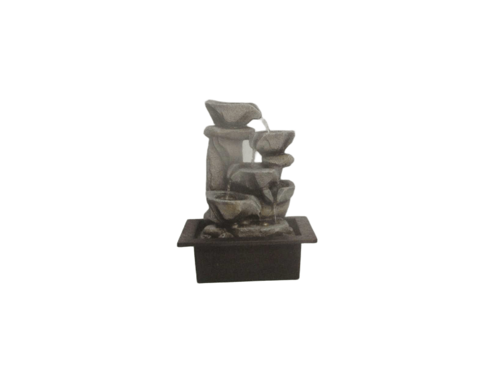 Fountain Polyresin With Platic Base Pump,3w Rock 25x20x32