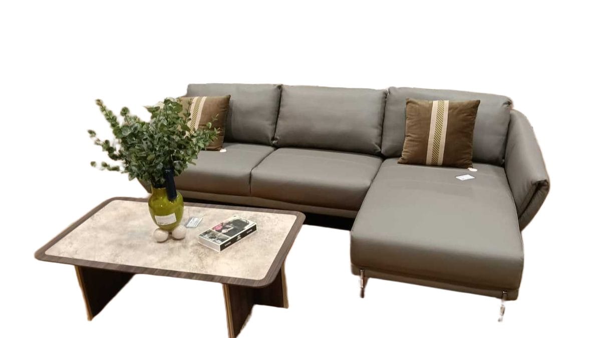 Sofa Corner Ash Leather Pvc
