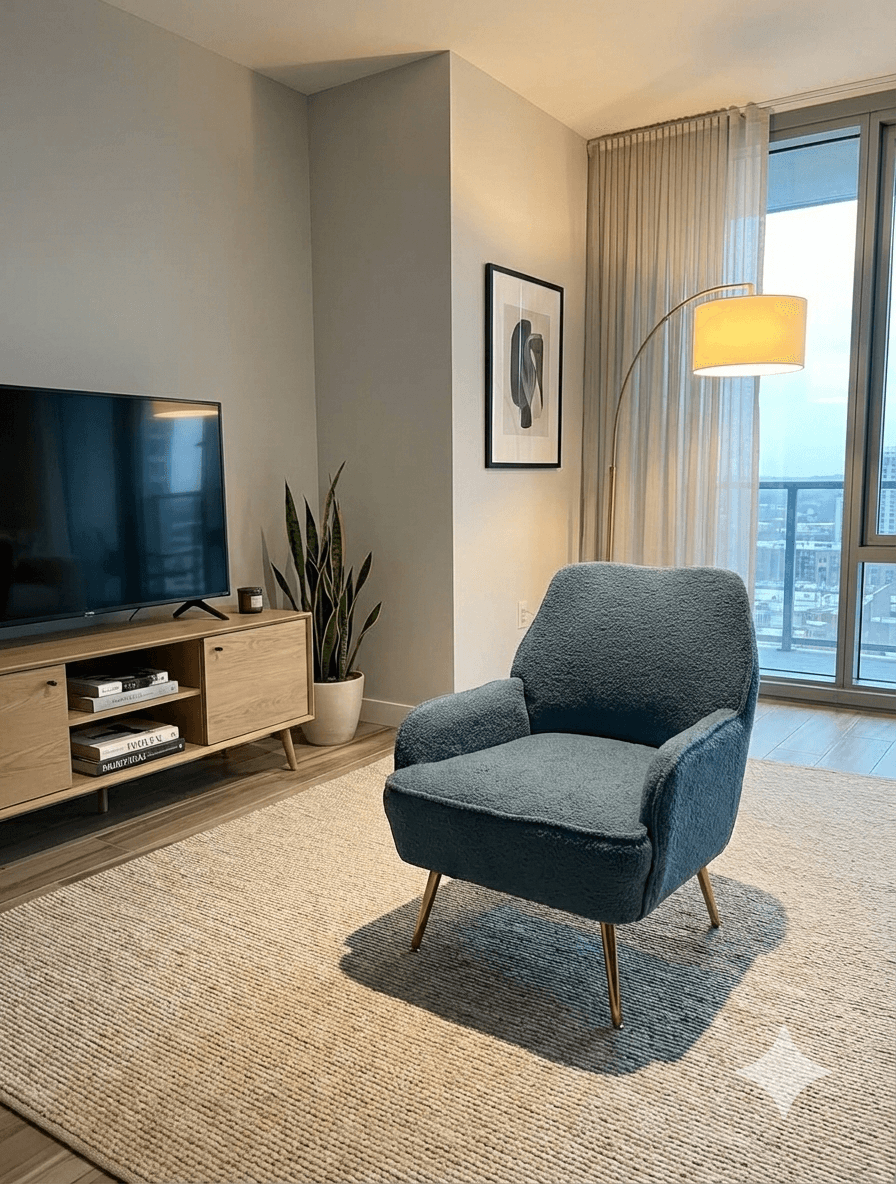 Chair Kd With Wood Leg Boucler Dark Gray 26 62x47x75