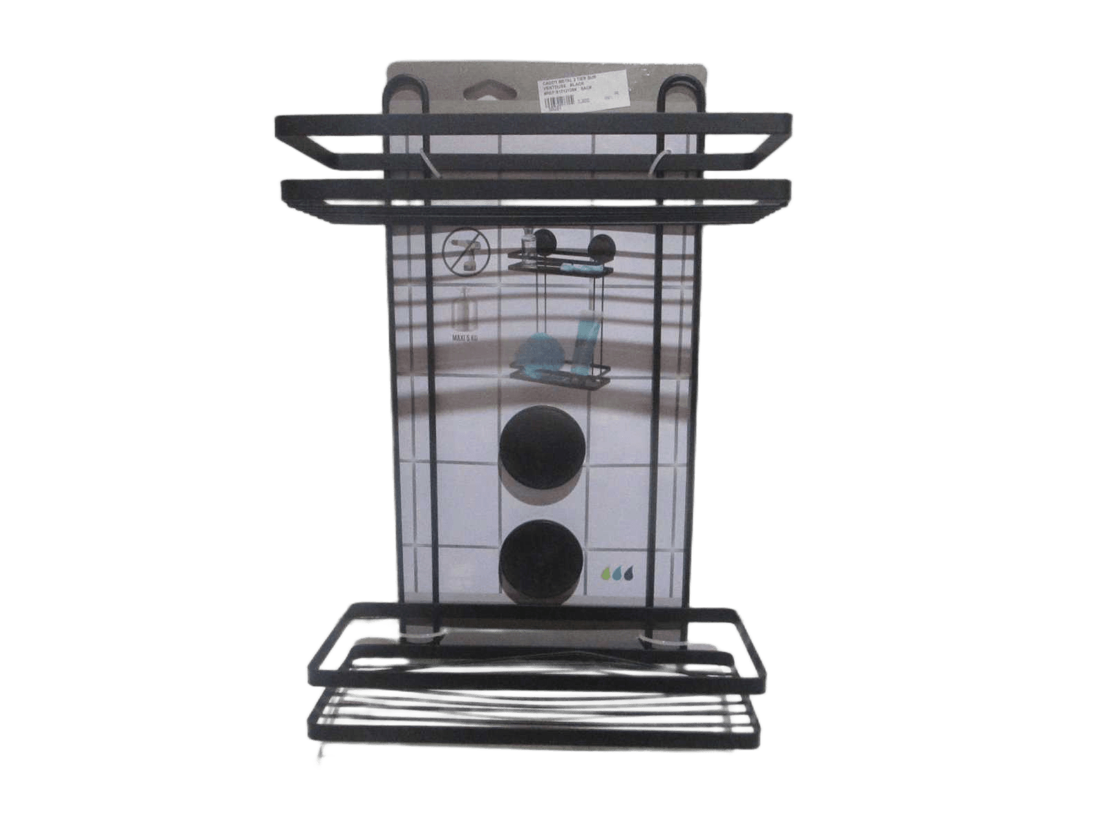 Caddy Metal 2 Tier Sur Ventouse - Black
