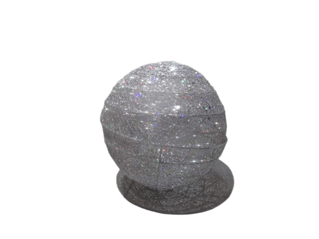 Xmas Ball W Light 50cm Silver 50cm