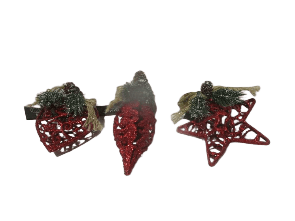 Ornament Bow 15cm 3ass Red