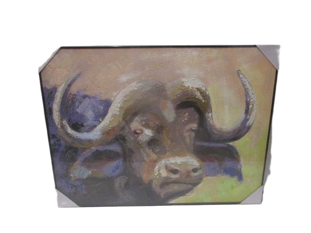 Painting 3d-Handmade Bufallo Ps Frame Black Packing Blister 90x120cm