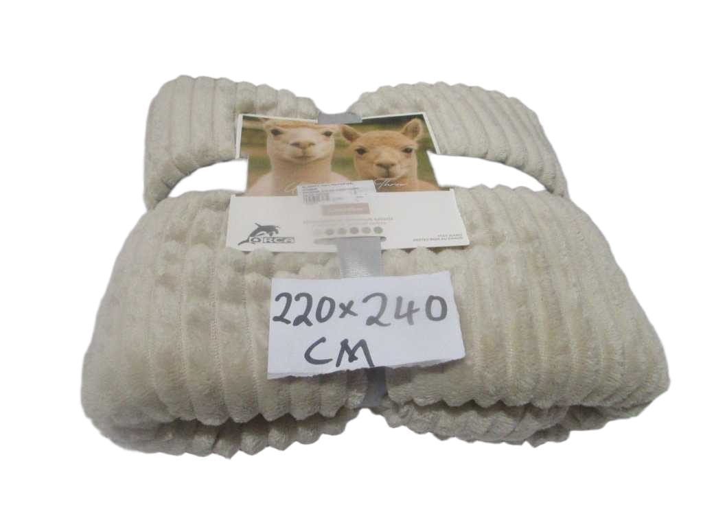 Blanket, 100% Polyester, 220gsm Packing: Color Card+cord Beige 220*240