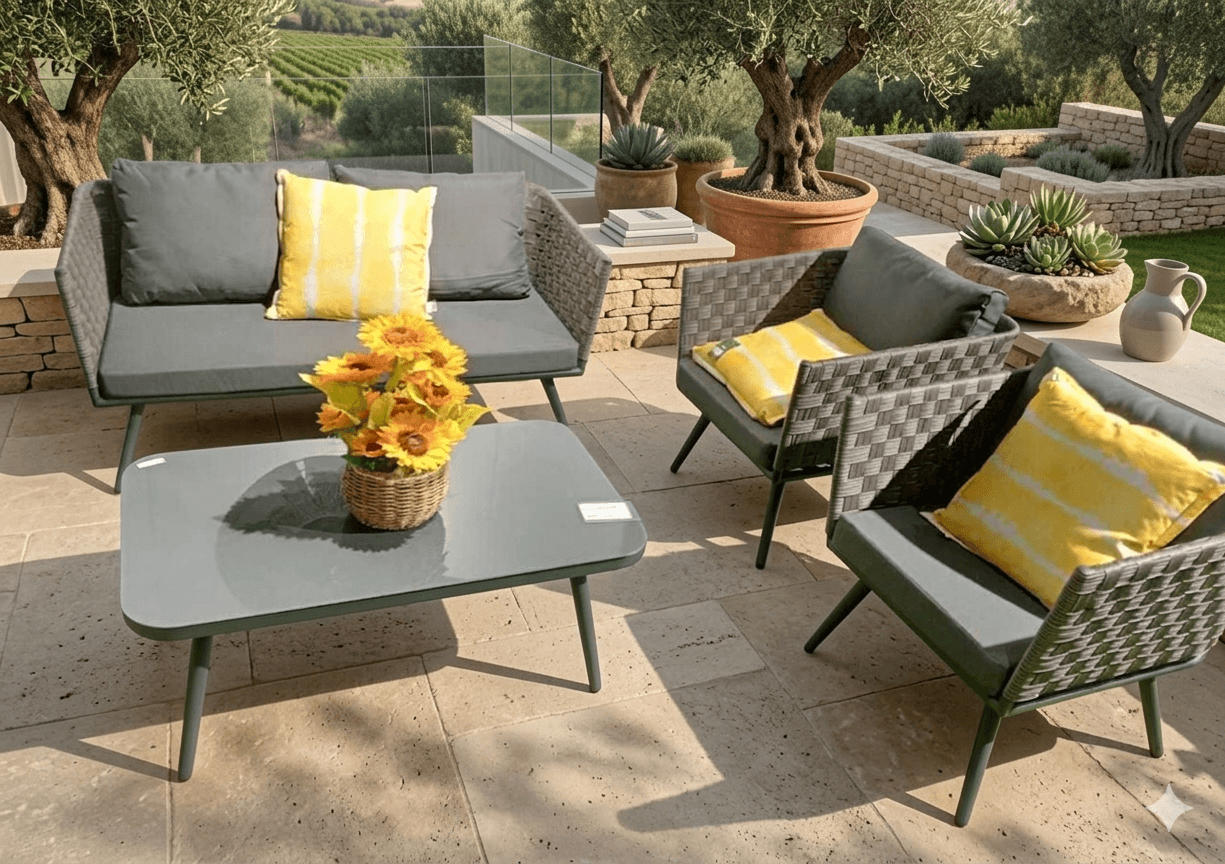 Sofa Garden Set 2+1+1+ Coffee Table Grey