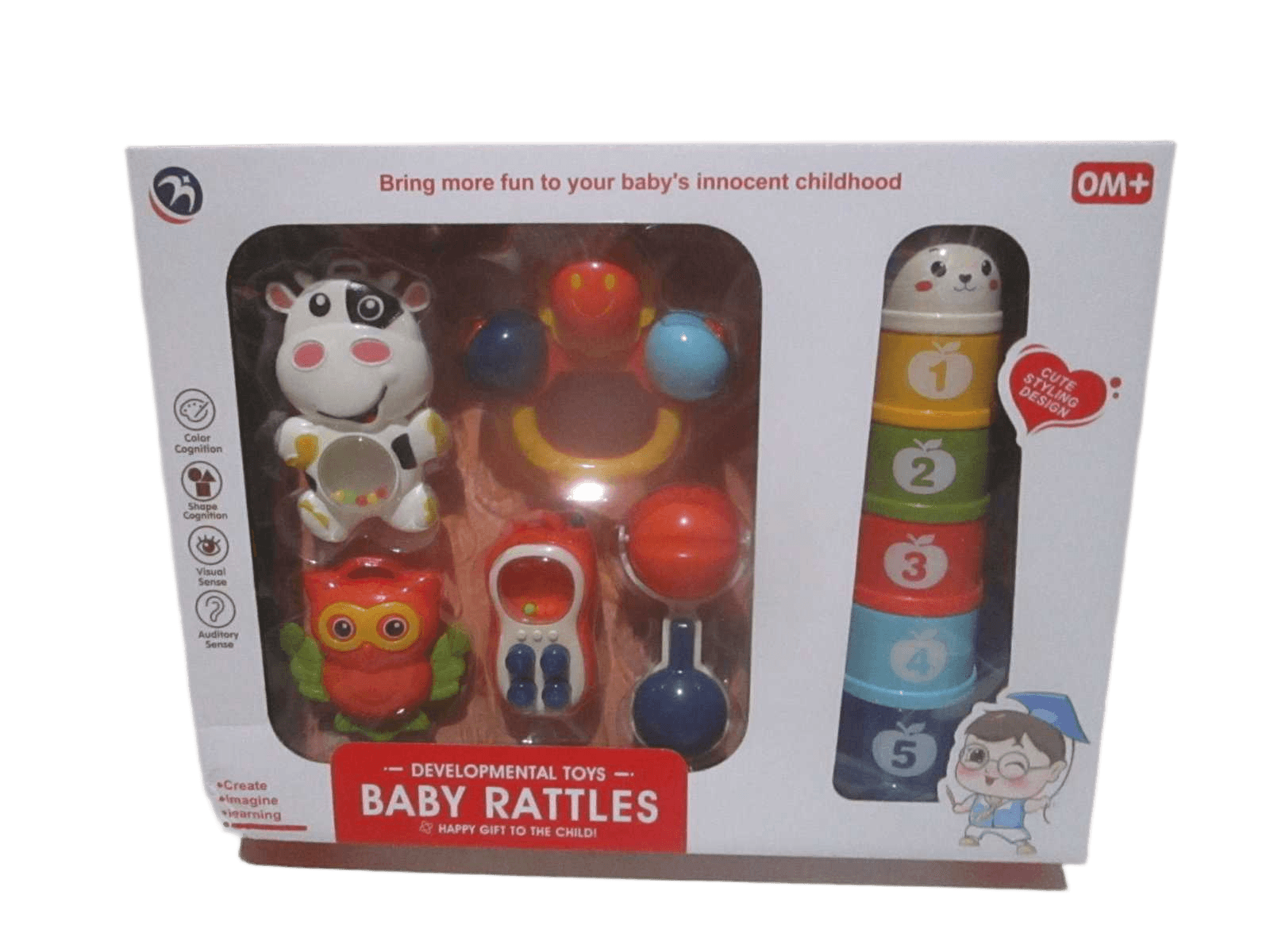 Baby Rattles Set 12pcs Abs Window Box As Sample 39.5x7.5x30