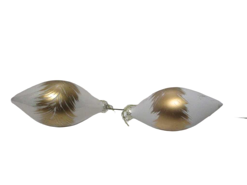 Ball Xmas Glass 13cm Drop 2ass