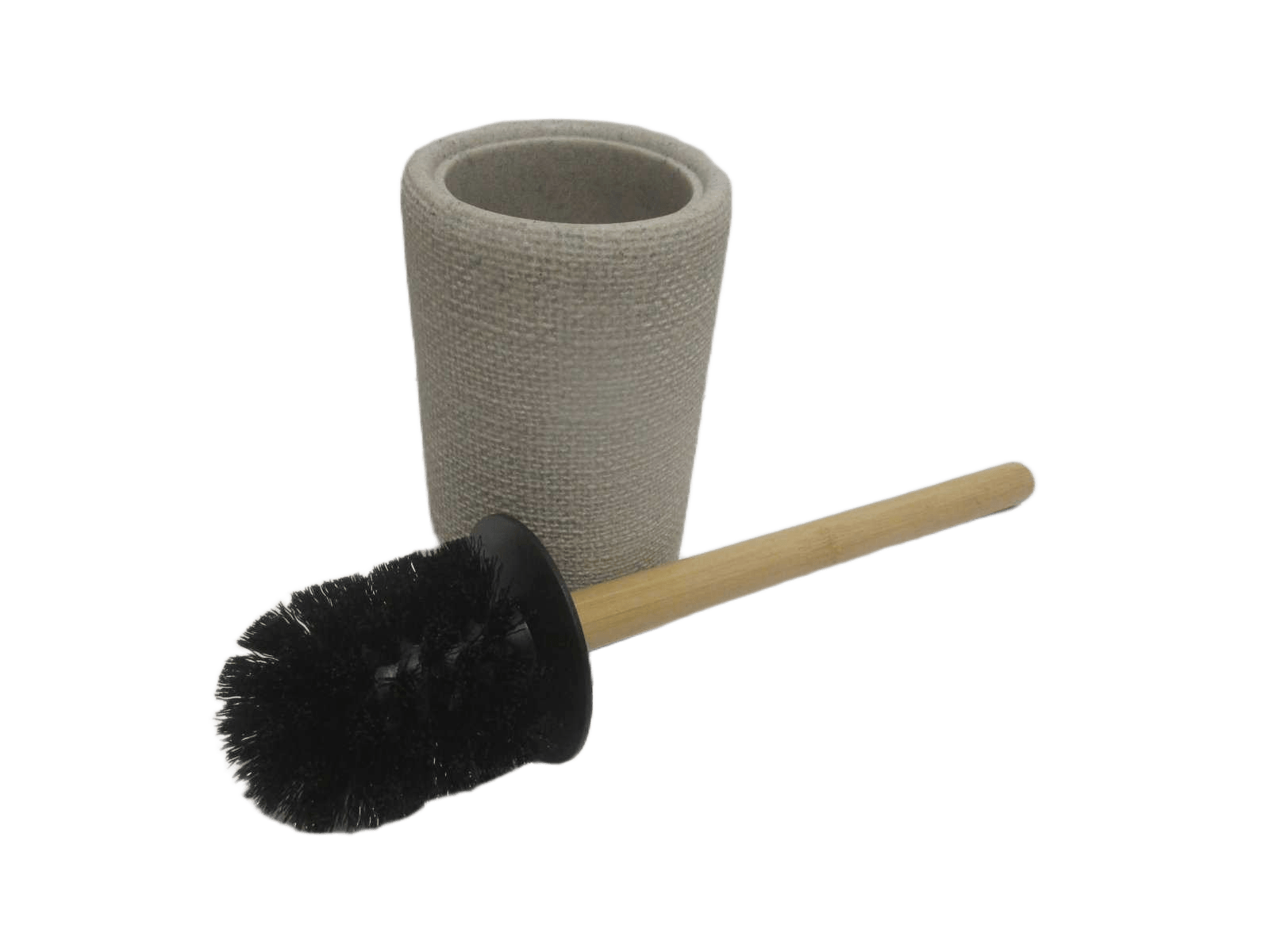 Toilet Brush Wc Polyresine Round Effet Maille Et Tige Bambou - Natural