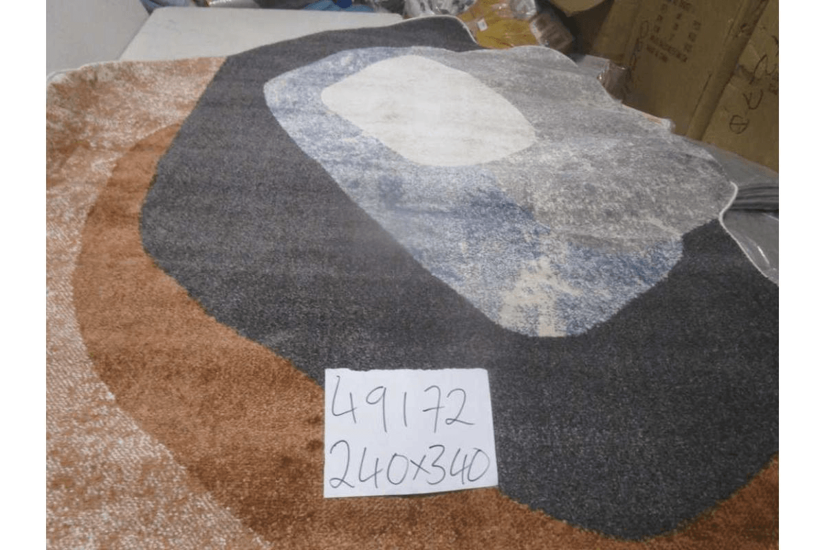 Carpet 240x340 Rio Soft Yarn Headset With Shrink Polyester 2,200 Grm / Sqm 224,000 Pnt/Sqm 12mm Pile Height Free Shape Hjk75 Orange/Cream