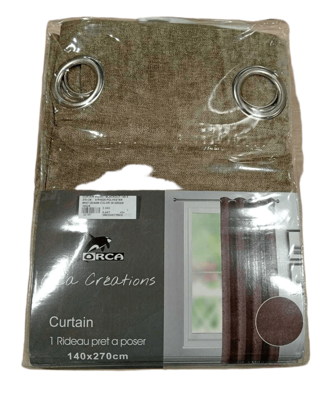 Curtain Velvet Blackout 140 X 270 Cm - 8 Rings Polyester