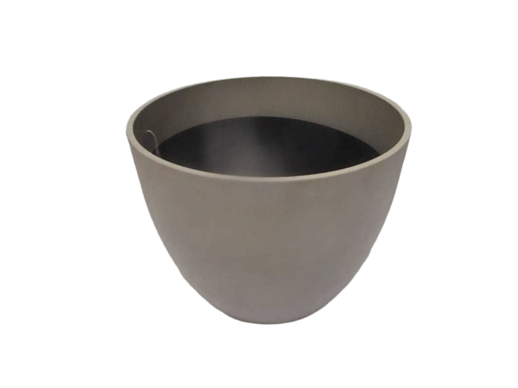 Flower Pot Balas Pp With Hole+plug 790g 100% Recyclable Taupe Dia31x27