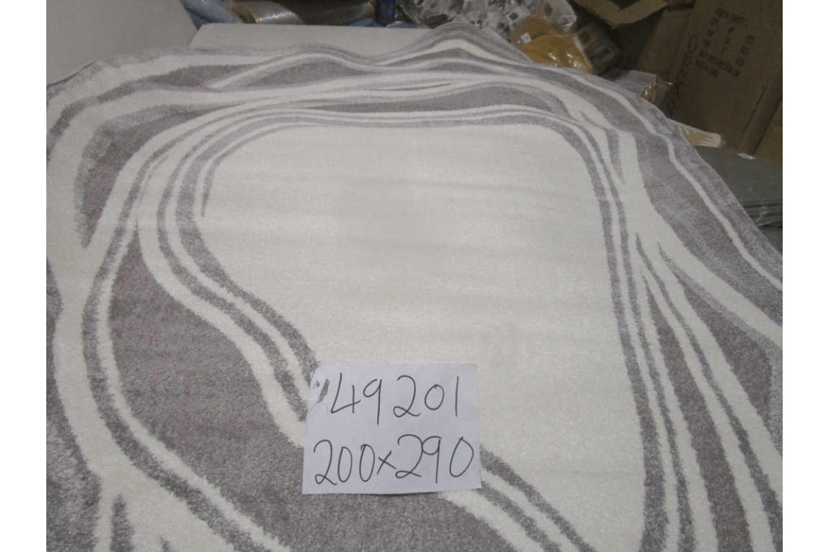 Carpet 200x290 Rio Soft Yarn Headset With Shrink Polyester 2,200 Grm / Sqm 224,000 Pnt/Sqm 12mm Pile Height Free Shape Hja12 Kemik/Grey