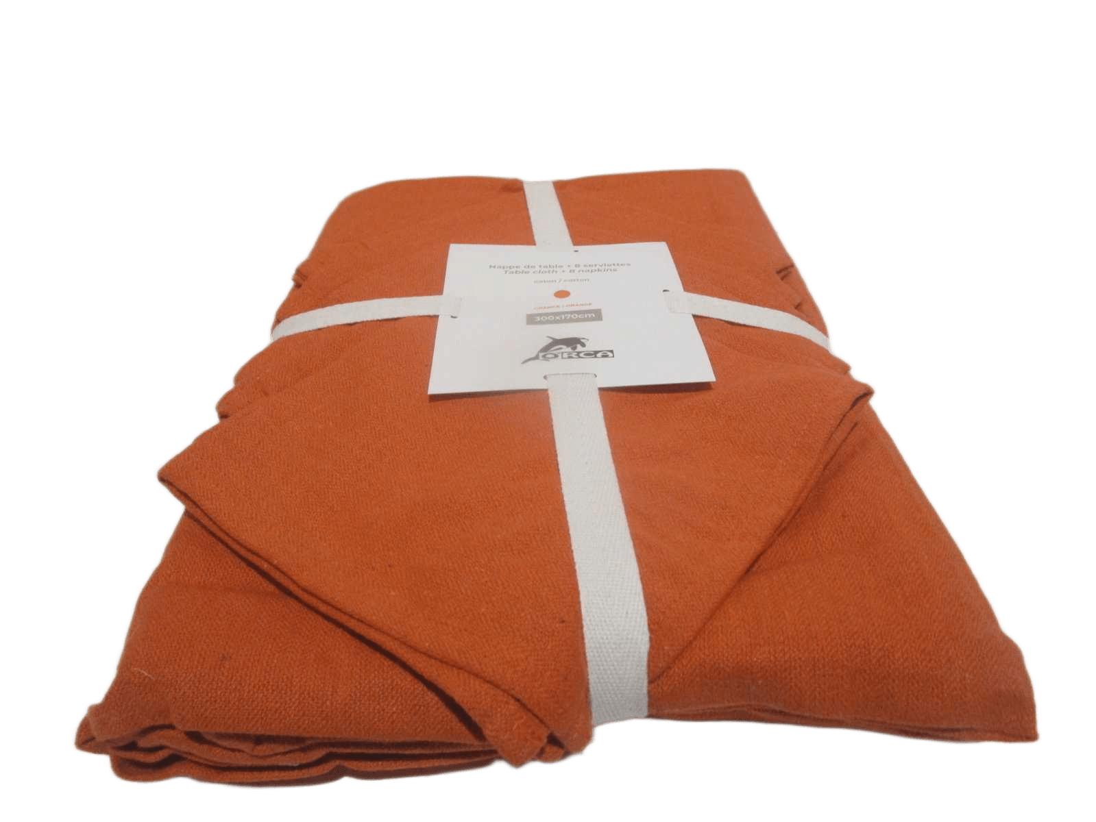 Table Cloth 250x150 + 8 Napkins 185 Gsm 90% Cotton 10% Polymix Herringbone Weave - Packing Ribbon Insert Card + Polibag 1cl=