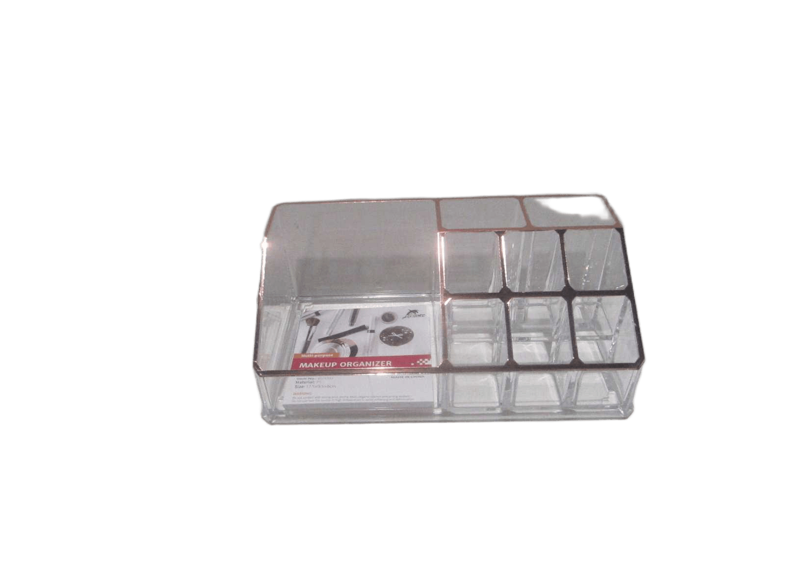 Ps Storage Box-9 Lattice 145g Paper Sticker+shrinking Clear With Gold Line 17x9.5x6