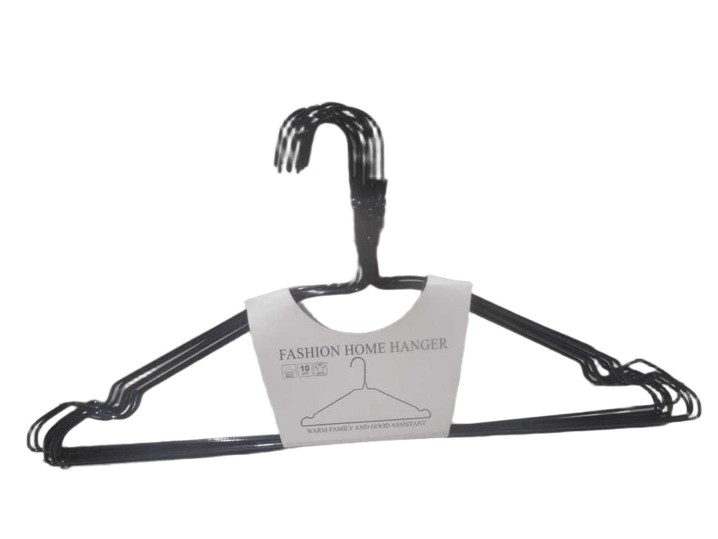 Hangers Et Of 10pcs Laundry 2.2mm Thickness Metal Paper Card Packing Black 16'' 40.5x20cm