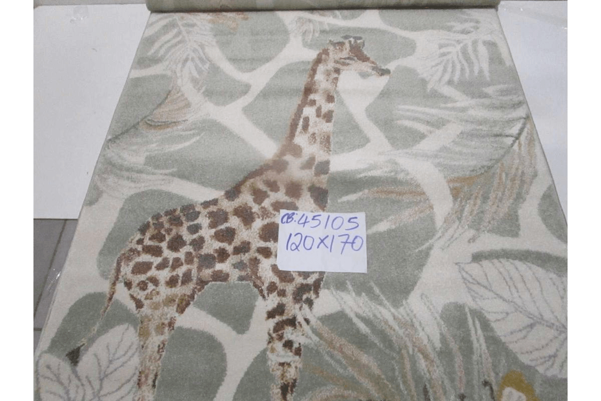 Carpet Green Kids Aura V77 - 243.200 Points 10mm Pile Height Pp + Headset Hand Carved 2.200g/Sqm Pp Frize 120x170 Cm