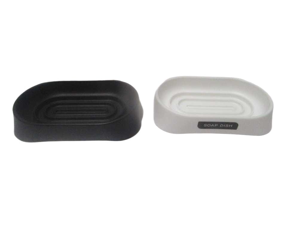 Soap Dish Black/White Ass 13x7.8x2.3