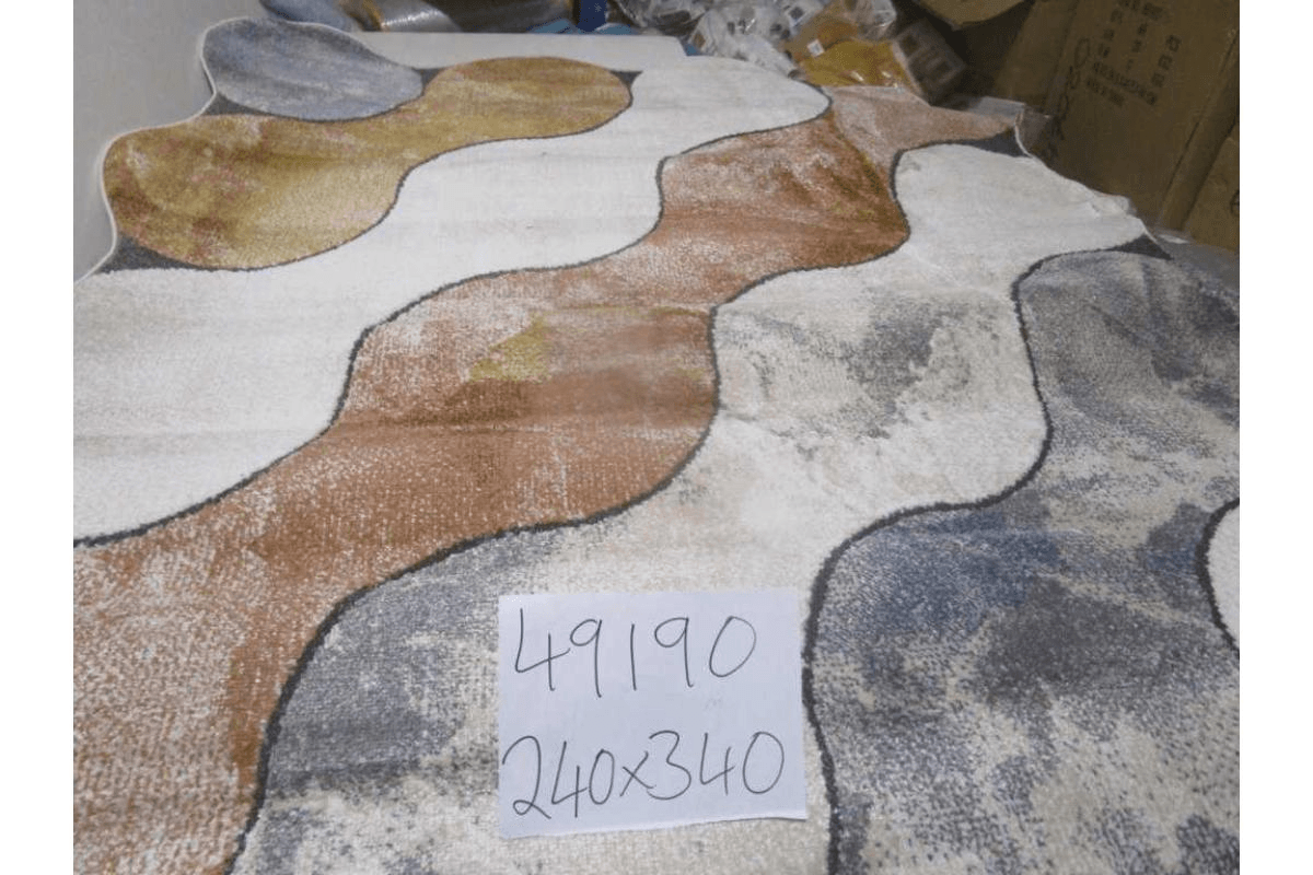 Carpet 240x340 Rio Soft Yarn Headset With Shrink Polyester 2,200 Grm / Sqm 224,000 Pnt/Sqm 12mm Pile Height Free Shape Hjk75 Orange/Cream