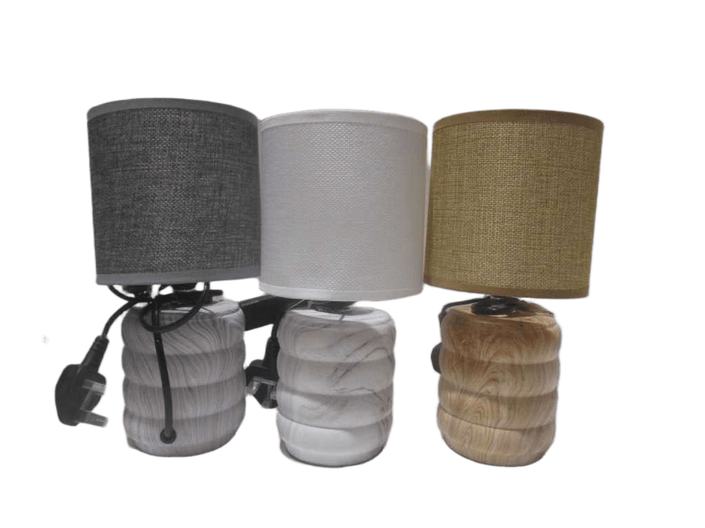 Table Lamp Ceramic Base Linen Shade E14 White Box With Sticker Moq:1000pcs Light Brown Grey White Ass 13x13x27