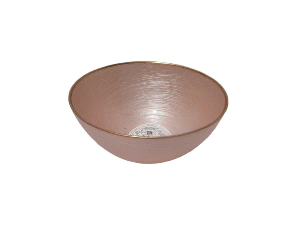 Bowl Glass Dia 15cm Pink Color