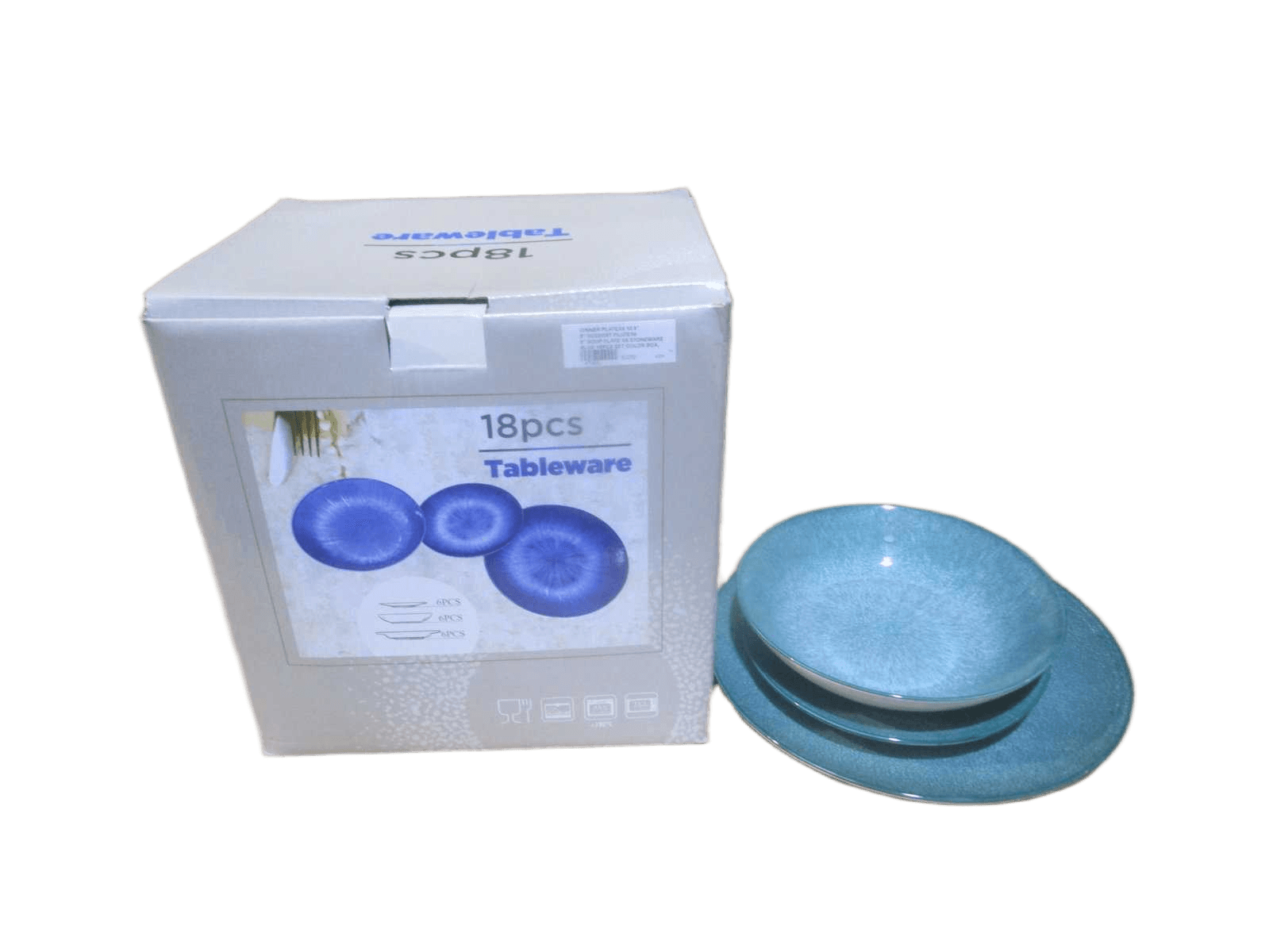 Dinner Platex610.5'' 8'' Dessert Platex6 8'' Soup Plate X6 Stoneware Green 18pcs Set Color Box, Stoneware