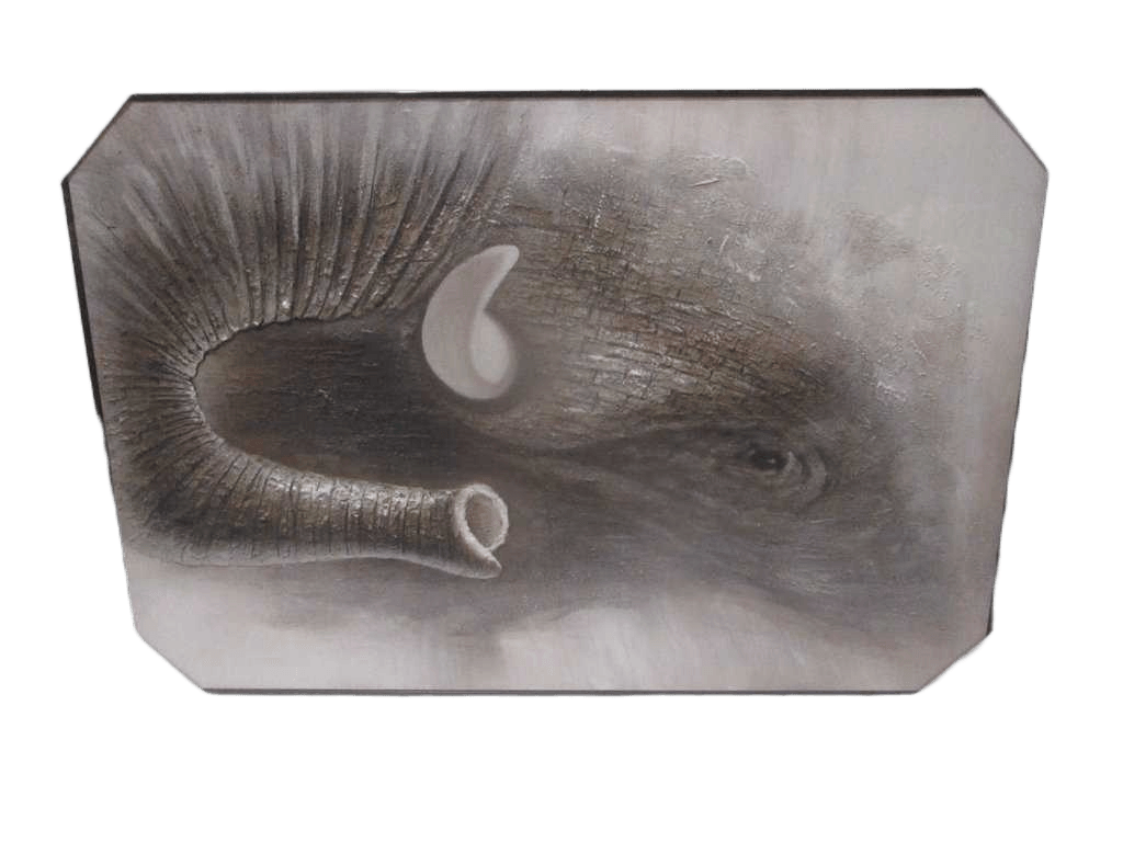 Painting 3d-Handmade Elephant Yellow Ps Frame Black Packing Opp Bag 100x150cm