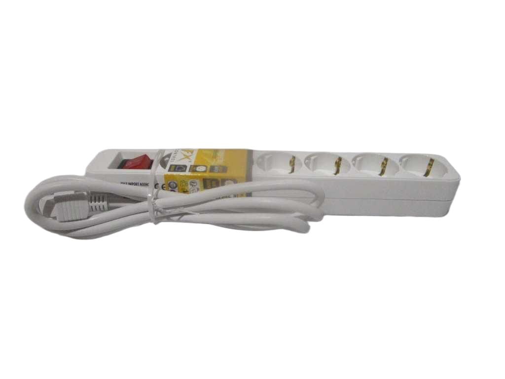 Power Socket 6 Way White Switc