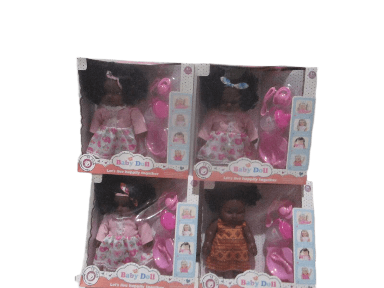 Doll Plastic Set Of 5 4 Design Ass Packing:window Box 4 Design Ass 28x128x10 12"
