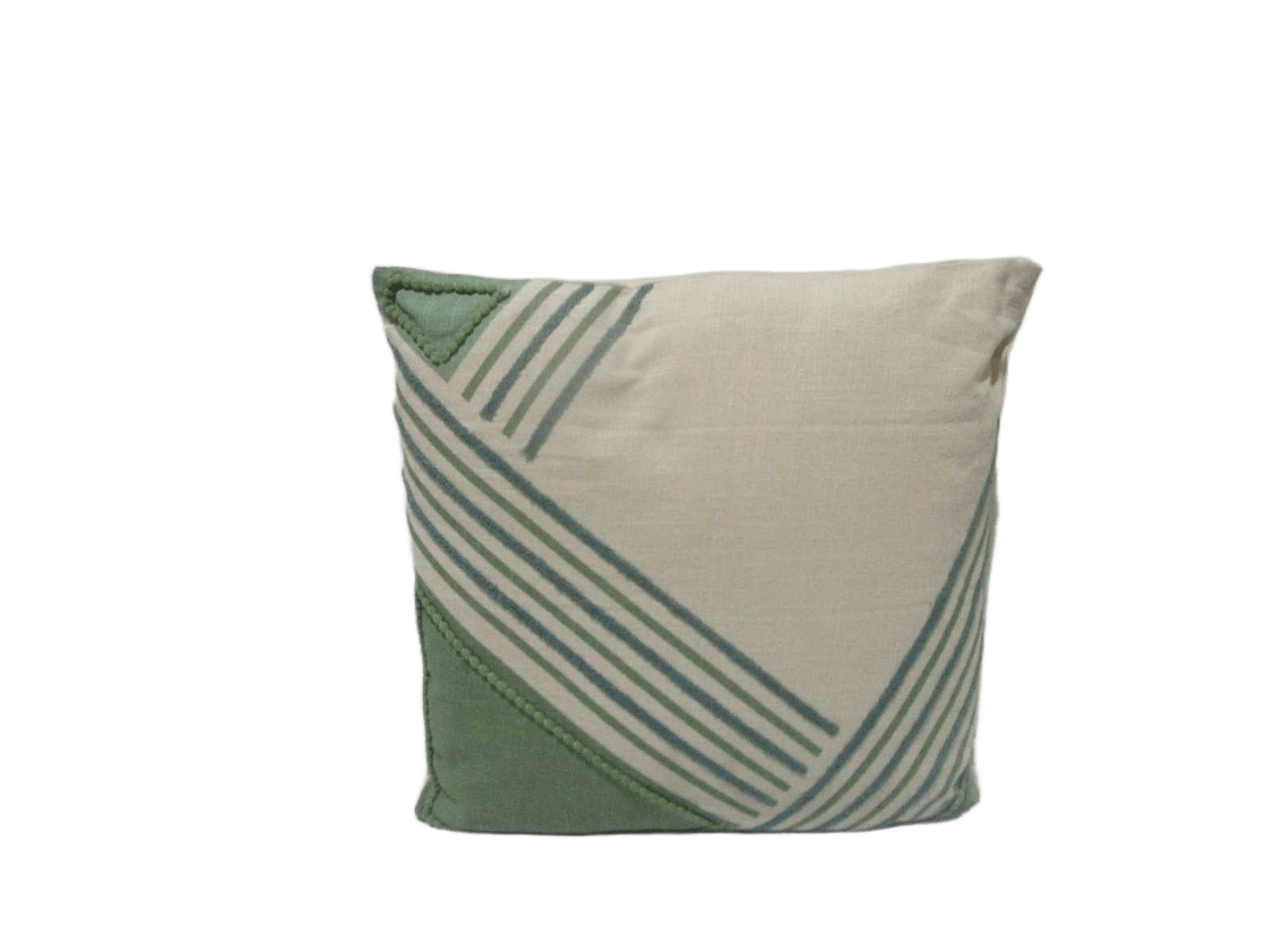 Cushion 45x45cm With Embroidery, Print And Pompom Lace 100% Cotton - 400 Gsm Filling Vacuum Packed